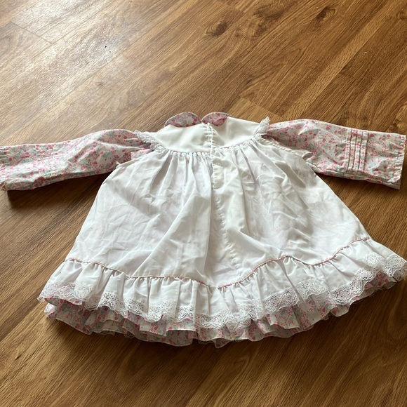 VTG 70s Nana's Pet for JC Penney Pink Floral Mini Dress with Pinafore, 4T - Picture 9 of 11